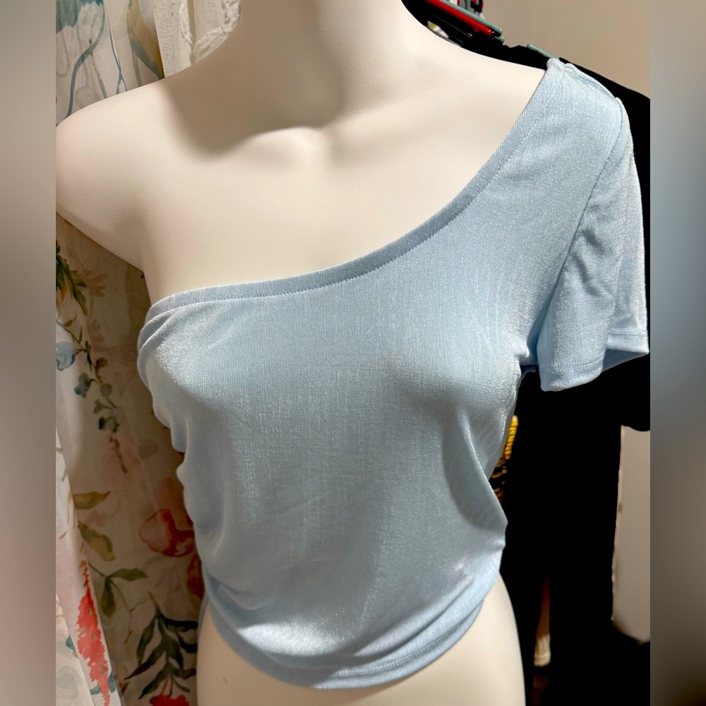Crop top color blue